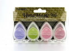 Tsukineko Versa Magic Chalk Dew Drops Stempelkissen 4er Set - Flower Pot 