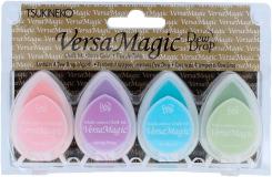 Tsukineko Versa Magic Chalk Dew Drops Stempelkissen 4er Set - Pastellfarben 
