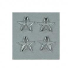 Tulip durchsichtige Textil Schmucksteine Stern 15 mm / 12 Stk 