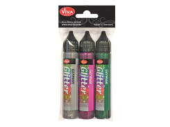 Viva-Decor German Glitterliner 28ml, 3er Set  Silber/Fuchsia/Smaragd 
