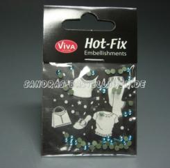Viva-Decor Hot-Fix Steine Halbperlen Blau Irisierend 3mm 