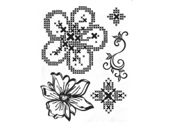 Viva Decor Silikonstempel Kreuzstich Blumen 14x18cm 