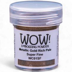 WOW Embossing Pulver 15ml - Metallic - Gold Rich Pale - Super Fine Gold Rich Pale - Super Fine