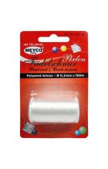 Weiße Polyamid-Schnur auf der Spule. 