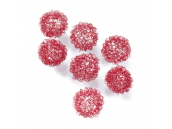 Wire Drahtkugeln rot 4cm / 8 Stk. 