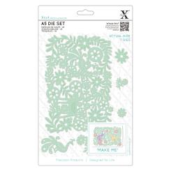 Docrafts Xcut Stanzschablone (7 tlg.) - Folk Floral Kulisse 