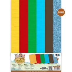 Leinenkartonpack - DIN A4 - Yvonne Creations - Farm Friends – 240gr - 
