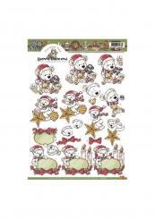 Yvonne Creations 3D Schneidebogen Weihnachtsbärchen 