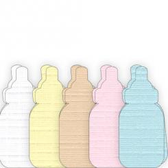 Yvonne Creations - Welcome Baby- Figuren Karten - Set mit 15 Karten - 250gr - Fläschchen 