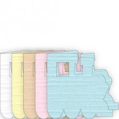 Yvonne Creations - Welcome Baby- Figuren Karten - Set mit 15 Karten - 250gr - Lokomotive 