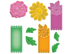 Spellbinders Shapeabilities Stanz- & Prägeschablone Floral Tags 9 Stanzer 
