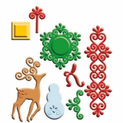 Spellbinders Shapeabilities Stanz- & Prägeschablone Frosty Forms 8 Stanzer 