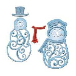 Spellbinders Shapeabilities Stanz- & Prägeschablone Mr. and Mrs. Snowman 4 Stanzer 