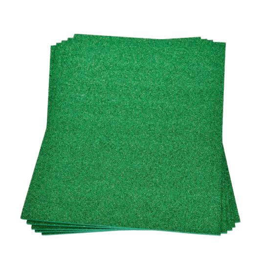 Moosgummiplatte mit Glitter 200x300x 2mm, 1 Stk. grün