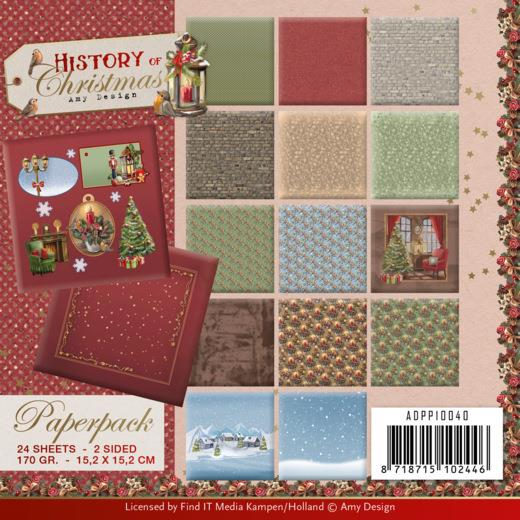 Amy Design Paperpack Papier Set History of Christmas 23 tlg. 15,2x15,2cm 