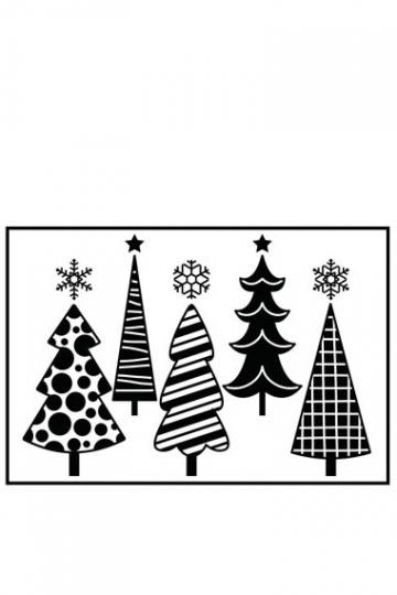Darice Embossing - Prägeschablone 10,8x14,6cm Fun Weihnachtsbäume 