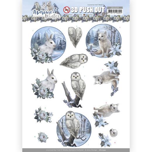 3D-Stanzbogen - Amy Design - Awesome Winter - Winter Tiere 
