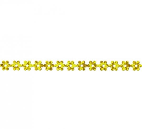 Paillettenband Herzen /Sterne 6mm/5m Blüten lemon holo