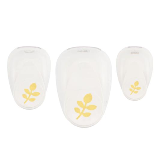 Vaessen Creative Motivstanzer 3er Set Blätter Ø 12, 19 und 37 mm 