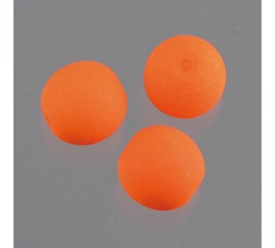 Glasperlen rund NEON opak 6mm / 30 Stk. Neon-Orange