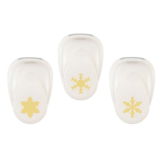 Vaessen Creative Motivstanzer 3er Set Schneeflocken Medium 