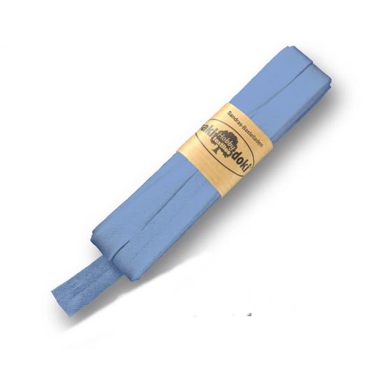 Schrägband / Einfassband Baumwolle Uni gefalzt 5m x 12mm 258-Taubenblau