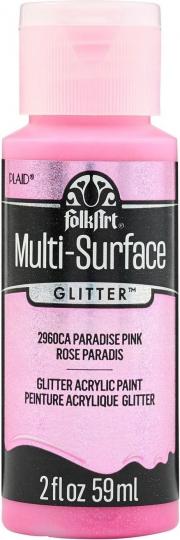 Plaid Folkart - Multi-Surface Spezial Acrylfarbe - 59ml Glitter Paradise Pink