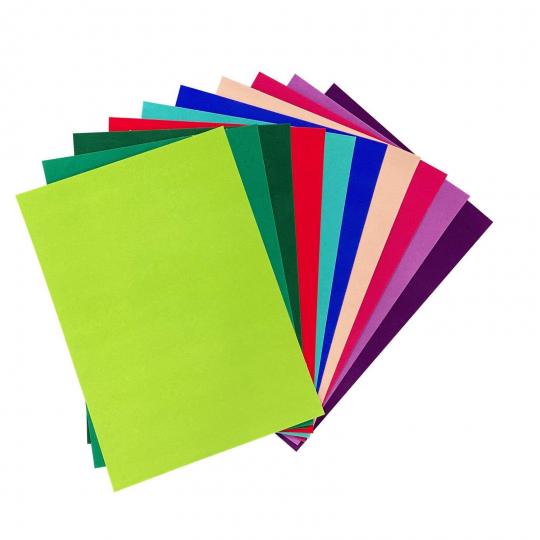 Joy!Crafts Effektkarton selbstklebend - Samt - 10 Blatt DIN A4 200g - Intensive Farben 