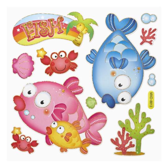 Dekosticker 2 D Sticker XXL, Kugelfisch 