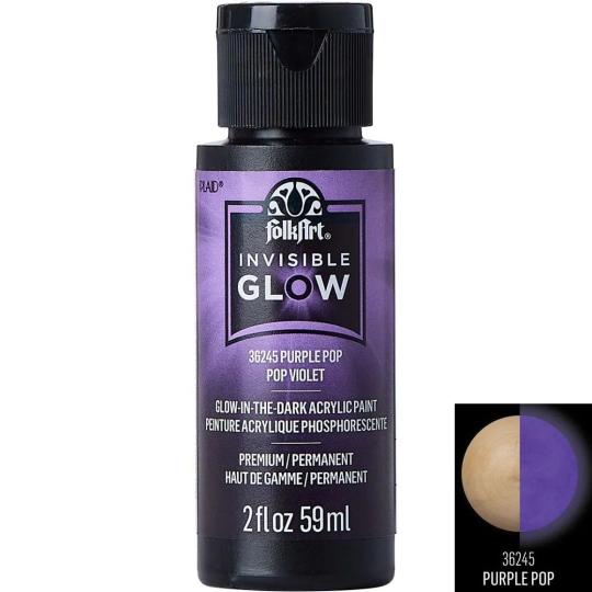 Plaid Folkart - Invisible Glow in the Dark Nachtleucht Farbe - 59ml Purple Pop Purple Pop