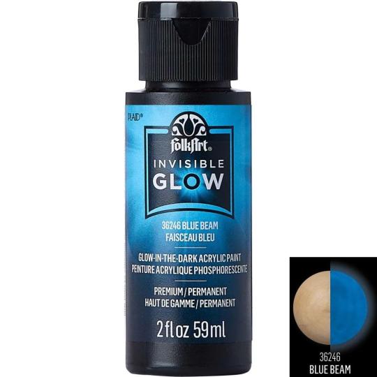 Plaid Folkart - Invisible Glow in the Dark Nachtleucht Farbe - 59ml Blue Beam Blue Beam