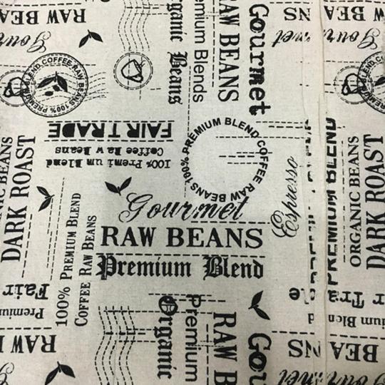 Baumwollstoff Webware bedruckt "Vintage" 50x70cm Raw Beans