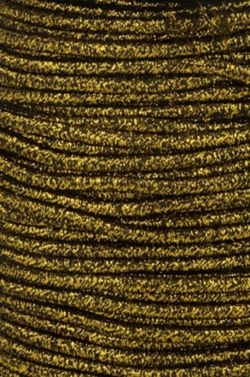 Gummiband rund - Elastisches Band Kordel - Länge 10m ø 2|3mm farbig Gold/Schwarz - 3mm