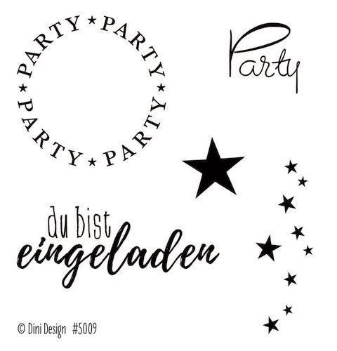 Dini Design Clearstempel 7 x 8cm - Party 