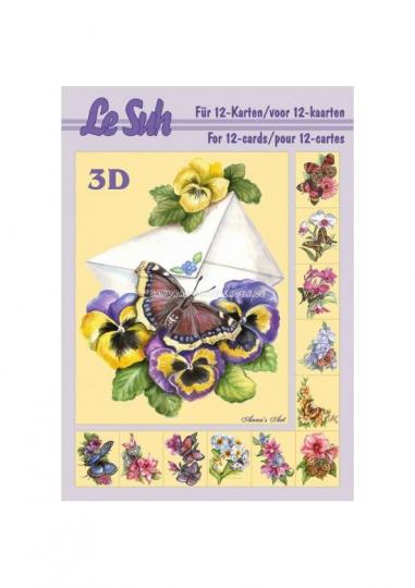 *3D Etappen Buch LeSuh Schmetterling 12 verschiedene Motive 