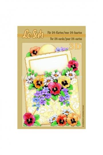 3D-Mini-Pocket-Buch, 12x8 cm, "Blumen" 