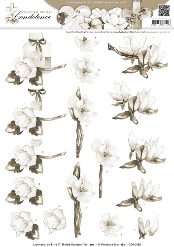 3D Schneidebogen - Precious Marieke - Kondolenz – aufrichtiges Beileid Sepia 