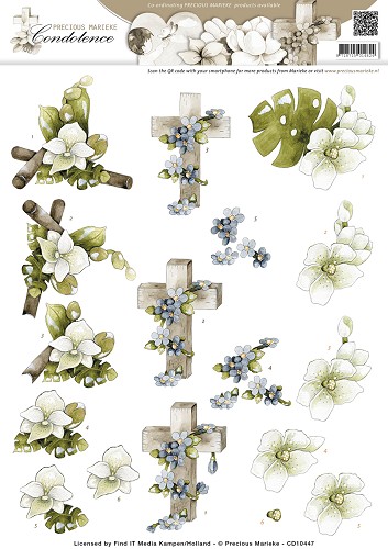3D Schneidebogen - Precious Marieke - Kondolenz - Sympathy Blumen Farbe 