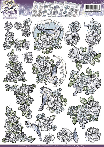 3D Schneidebogen - Yvonne Creations - Zauberhafte Winter - Blumen 