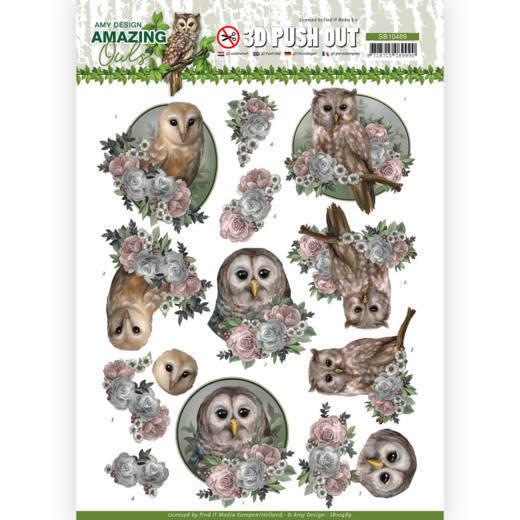 3D-Stanzbogen - Amy Design - Amazing Owls - Romantic Eulen 