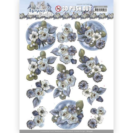 3D-Stanzbogen - Amy Design - Awesome Winter - Winter Blumen 