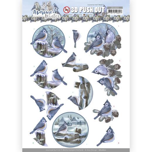 3D-Stanzbogen - Amy Design - Awesome Winter - Winter Vogel 