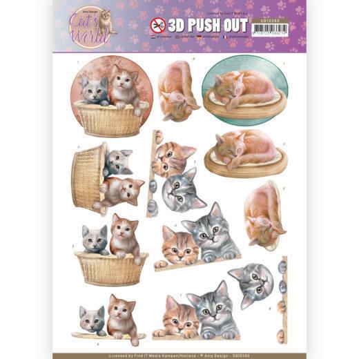 3D-Stanzbogen - Amy Design - Cats World - Katzenbabys 