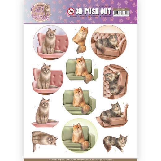 3D-Stanzbogen - Amy Design - Cats World - Show Katzen 