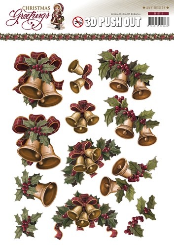 3D-Stanzbogen - Amy Design - Christmas Greetings - Weihnachtsglocken 