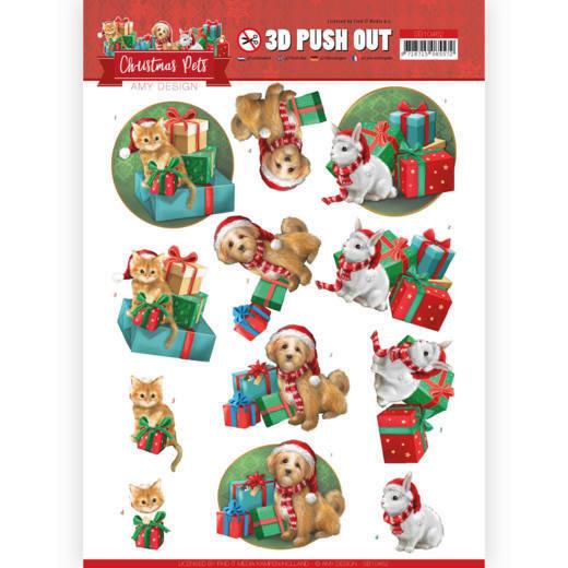 3D-Stanzbogen - Amy Design - Christmas Pets - Geschenke 
