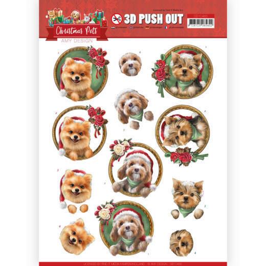 3D-Stanzbogen - Amy Design - Christmas Pets - Weihnachts Hunde 