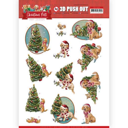 3D-Stanzbogen - Amy Design - Christmas Pets - Weihnachtsbaum 