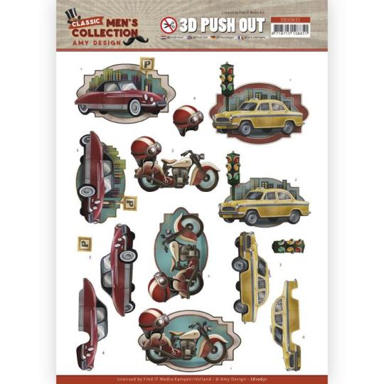 3D-Stanzbogen - Amy Design - Classic men's Collection - Auto und Motorrad 