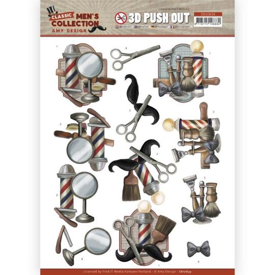 3D-Stanzbogen - Amy Design - Classic men's Collection - Barber 